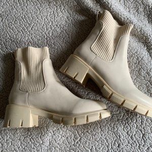 Chunky Cream Heeled Booties